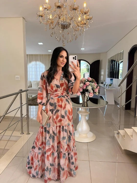 FLORIANA™ | Flowing Floral Dress with Relaxed Elegance