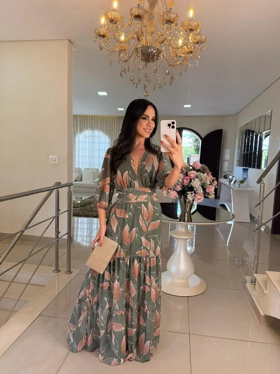 FLORIANA™ | Flowing Floral Dress with Relaxed Elegance