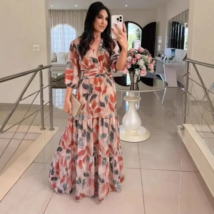 FLORIANA™ | Flowing Floral Dress with Relaxed Elegance